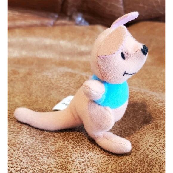 3" Walt Disney World Kelloggs Brown Kangaroo Blue Shirt Roo Stuffed Animal Flaw - Picture 4 of 12